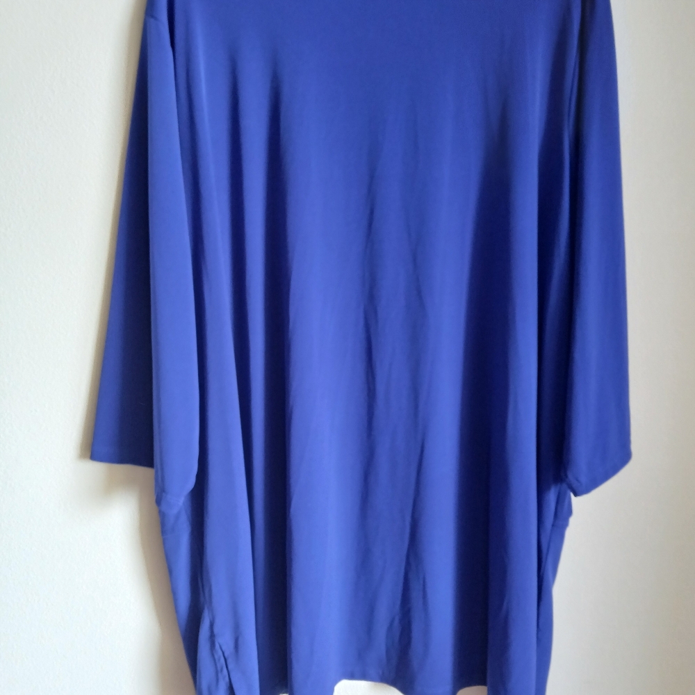 SUSAN GRAVER Womens 3X Modern Essentials Tunic Top Blue 3/4 Sleeve Shirt FLAW - Picture 10 of 12